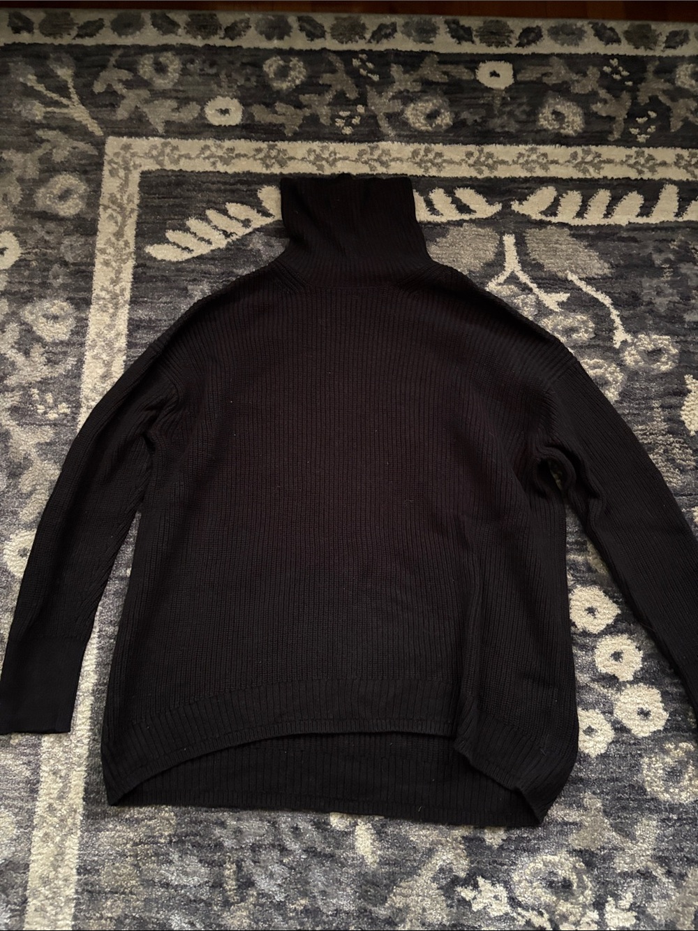 J. Crew Black Ribbed Turtleneck Sweater